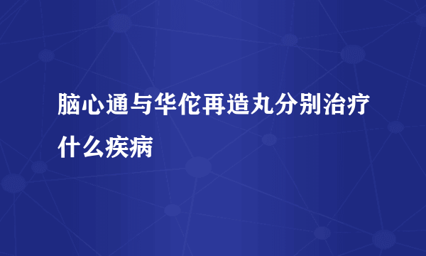 脑心通与华佗再造丸分别治疗什么疾病