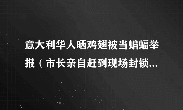 意大利华人晒鸡翅被当蝙蝠举报（市长亲自赶到现场封锁了道路）