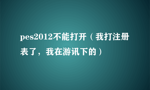 pes2012不能打开（我打注册表了，我在游讯下的）