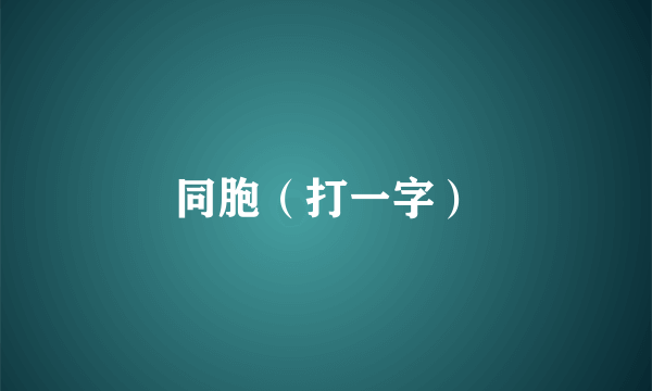 同胞（打一字）