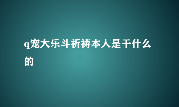 q宠大乐斗祈祷本人是干什么的