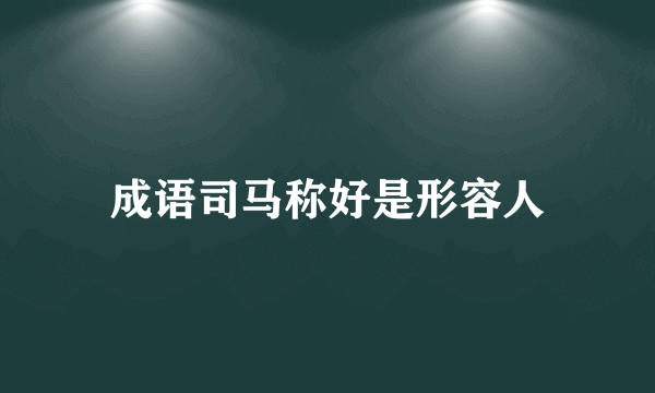 成语司马称好是形容人