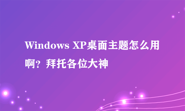 Windows XP桌面主题怎么用啊？拜托各位大神