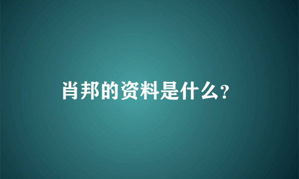 肖邦的资料是什么？