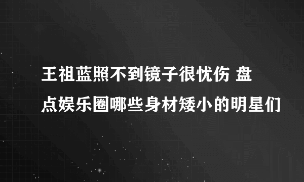 王祖蓝照不到镜子很忧伤 盘点娱乐圈哪些身材矮小的明星们