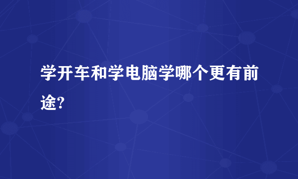 学开车和学电脑学哪个更有前途?