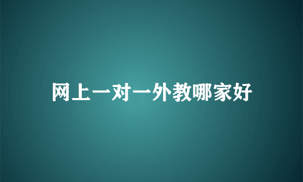 网上一对一外教哪家好