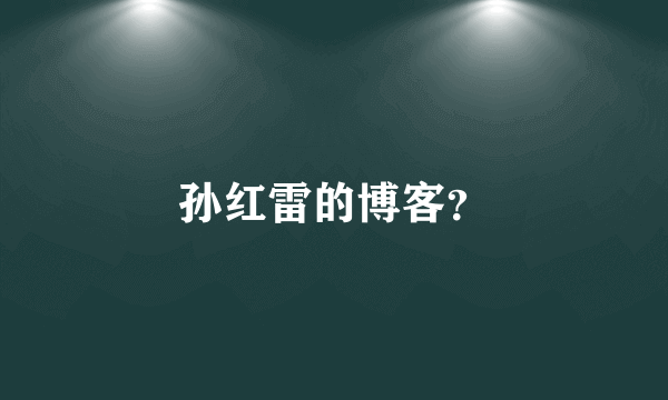 孙红雷的博客？