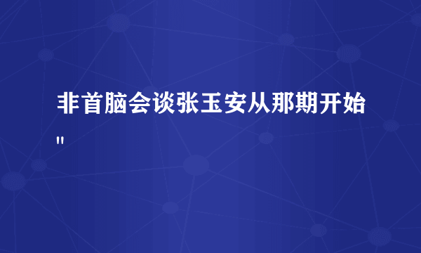 非首脑会谈张玉安从那期开始