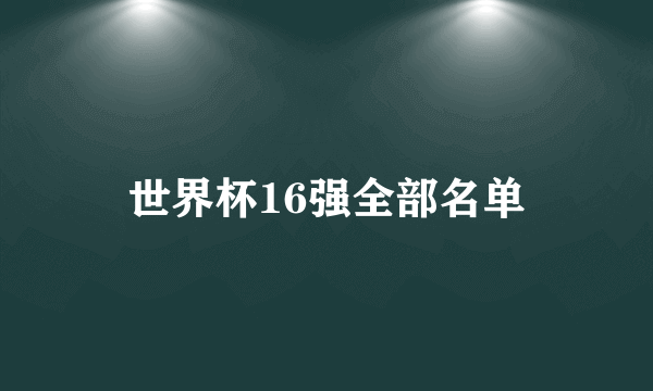 世界杯16强全部名单