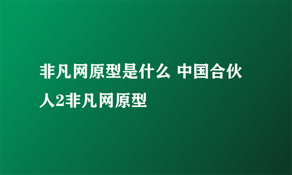 非凡网原型是什么 中国合伙人2非凡网原型