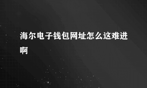 海尔电子钱包网址怎么这难进啊