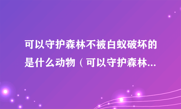 可以守护森林不被白蚁破坏的是什么动物（可以守护森林不被白蚁破坏的是穿山甲）