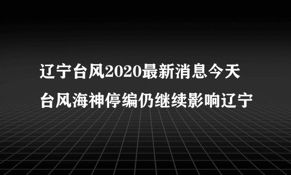 辽宁台风2020最新消息今天 台风海神停编仍继续影响辽宁