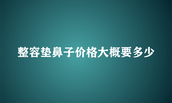 整容垫鼻子价格大概要多少