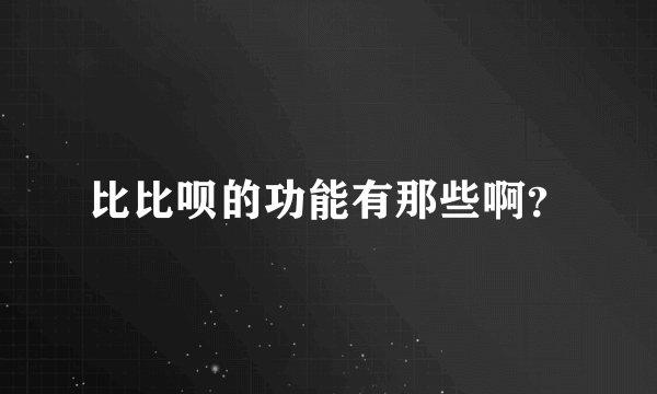 比比呗的功能有那些啊？