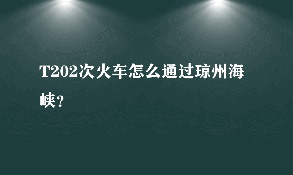 T202次火车怎么通过琼州海峡？