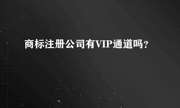 商标注册公司有VIP通道吗？