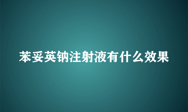 苯妥英钠注射液有什么效果