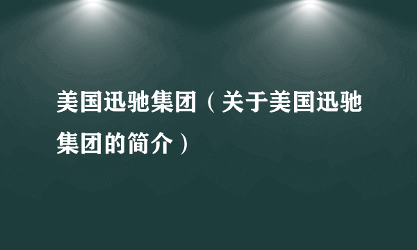 美国迅驰集团（关于美国迅驰集团的简介）