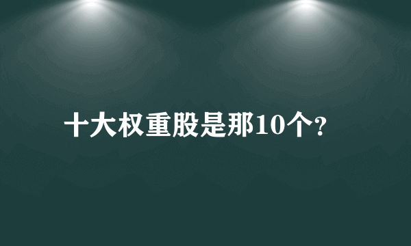 十大权重股是那10个？ 