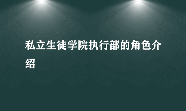 私立生徒学院执行部的角色介绍