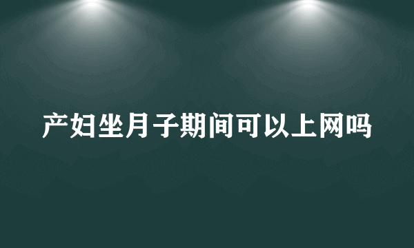 产妇坐月子期间可以上网吗