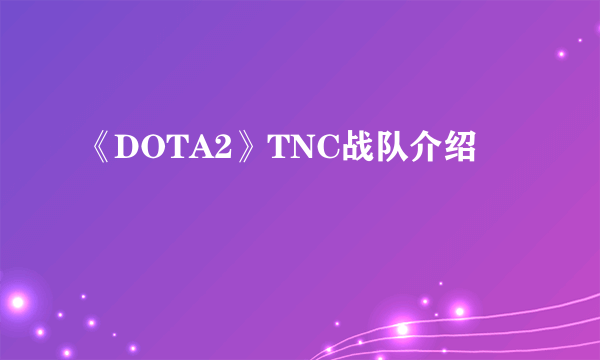 《DOTA2》TNC战队介绍