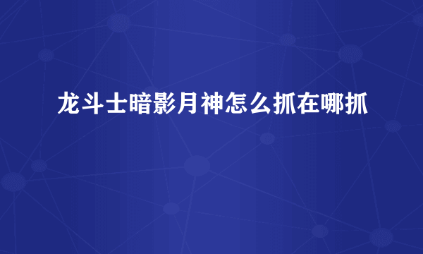 龙斗士暗影月神怎么抓在哪抓