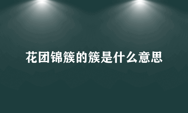 花团锦簇的簇是什么意思