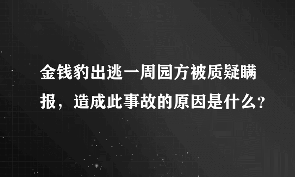 金钱豹出逃一周园方被质疑瞒报，造成此事故的原因是什么？