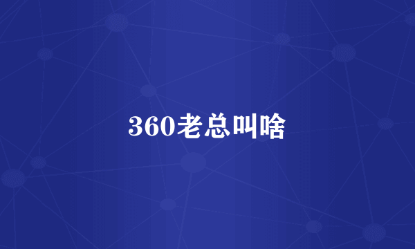 360老总叫啥