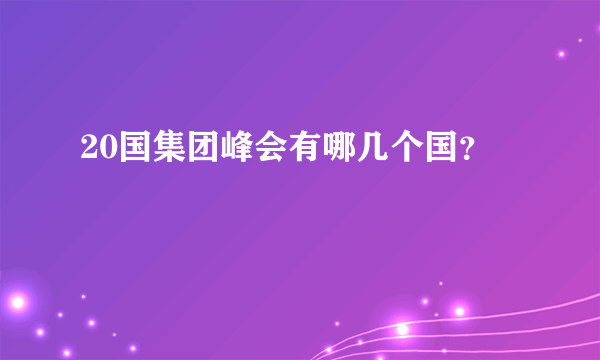 20国集团峰会有哪几个国？