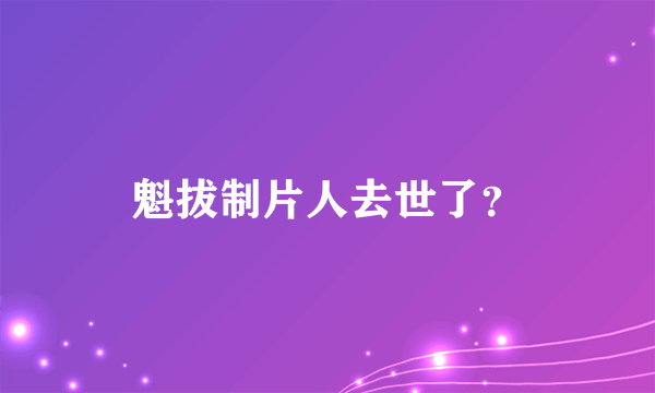 魁拔制片人去世了？