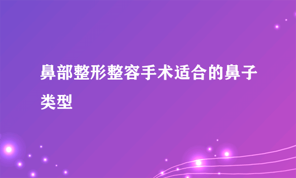 鼻部整形整容手术适合的鼻子类型