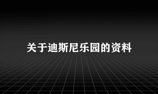 关于迪斯尼乐园的资料