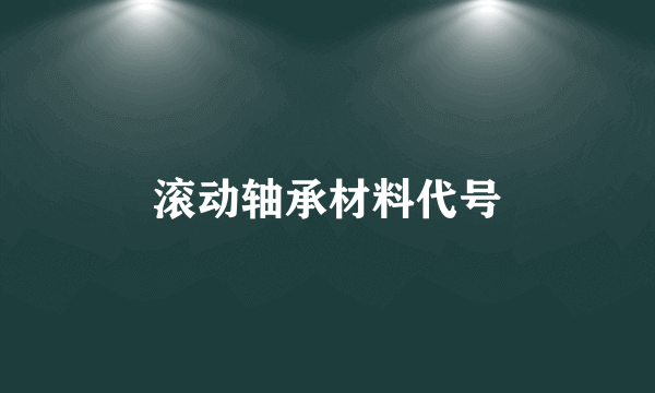 滚动轴承材料代号