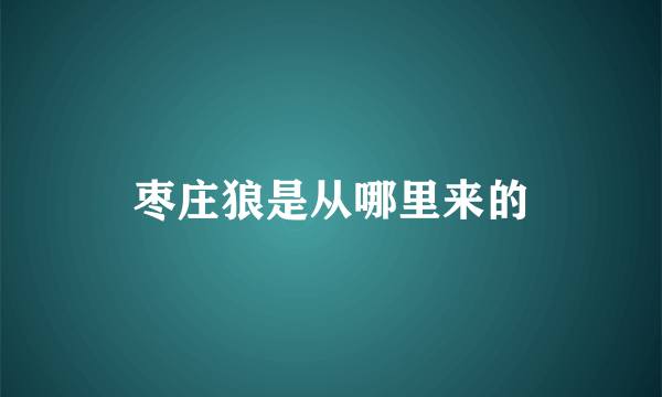 枣庄狼是从哪里来的