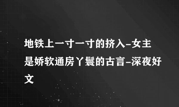 地铁上一寸一寸的挤入-女主是娇软通房丫鬟的古言-深夜好文