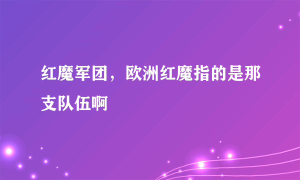 红魔军团，欧洲红魔指的是那支队伍啊