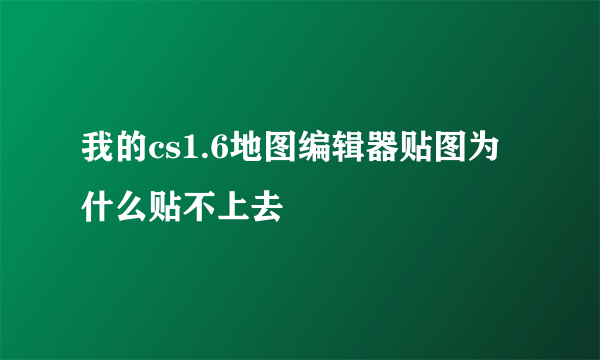 我的cs1.6地图编辑器贴图为什么贴不上去