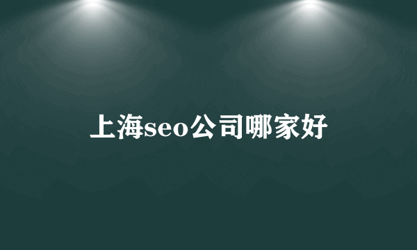 上海seo公司哪家好