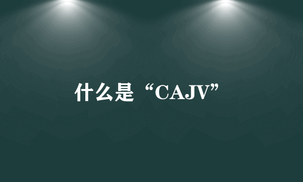 什么是“CAJV”