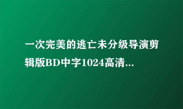 一次完美的逃亡未分级导演剪辑版BD中字1024高清种子下载地址有么?感谢哈