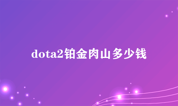 dota2铂金肉山多少钱