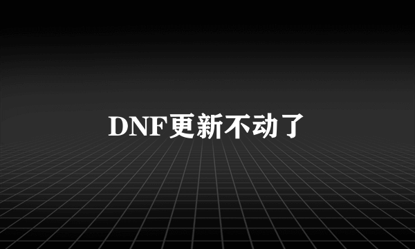 DNF更新不动了