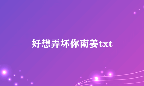 好想弄坏你南姜txt