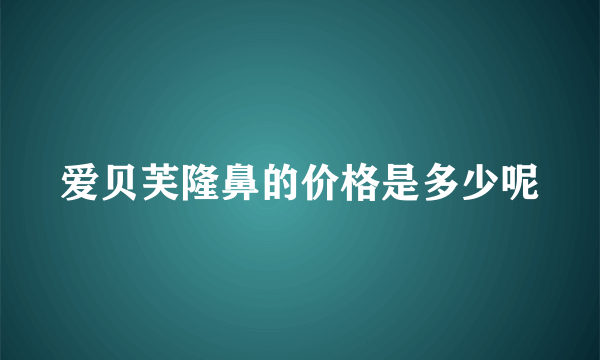 爱贝芙隆鼻的价格是多少呢