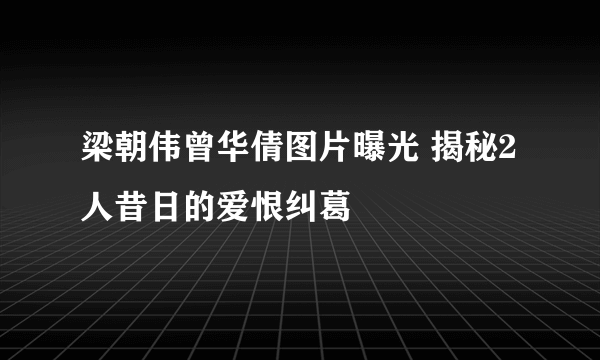 梁朝伟曾华倩图片曝光 揭秘2人昔日的爱恨纠葛