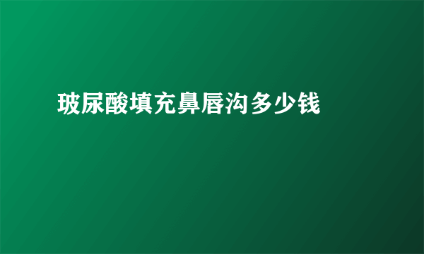 玻尿酸填充鼻唇沟多少钱		